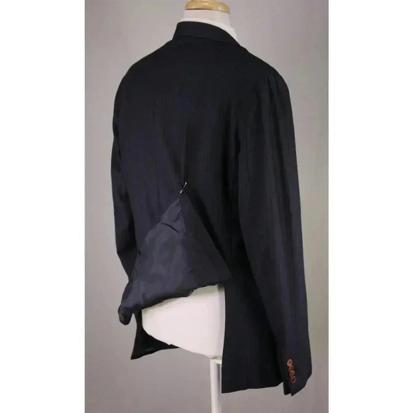 Domenico Vacca Dark Blue Tonestripe Fleece Wool 2-Btn Handmade Suit 44R 44L - Picture 8 of 12